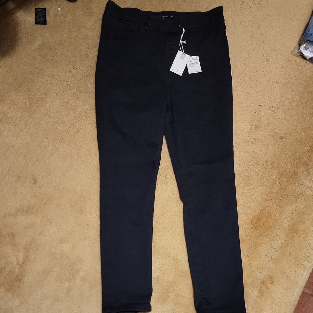Good American Women's Black Skinny Jeans, Pull Up, No Zipper Or Button